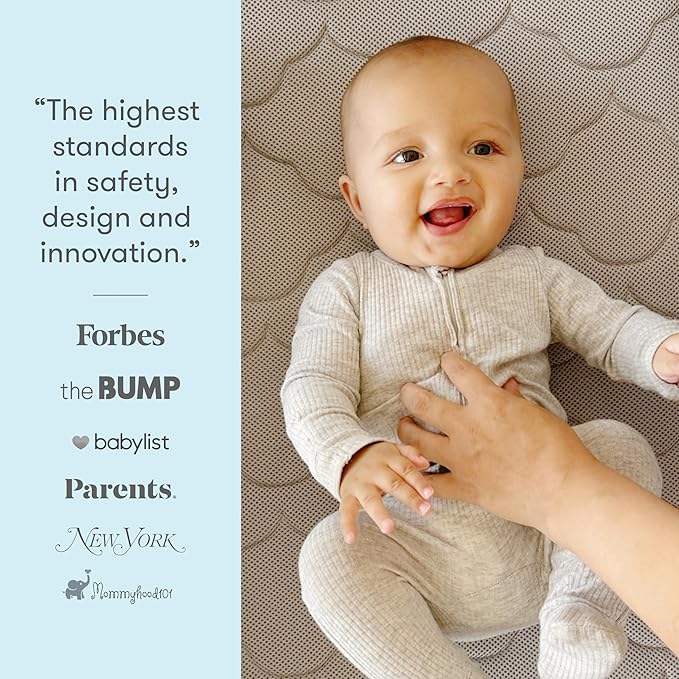 Newton Baby Crib Mattress and Toddler Bed - Ultra-Breathable Proven to Reduce Suffocation Risk, Washable Core & Cover, 2-Stage, Plush 5.5" Thick- Moonlight Grey