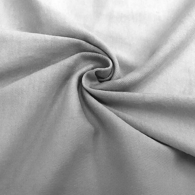 TL Care 100% Natural Cotton Jersey Knit 3-Piece Toddler Sheet Set, Gray, Soft Breathable, for Boys and Girls