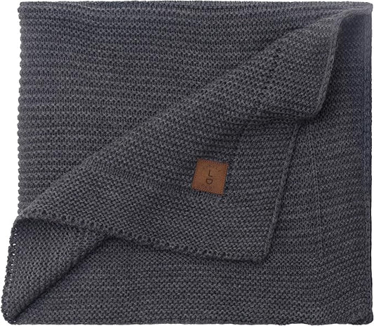 Baby Soft Knitted Blanket - Soft & Breathable - Oeko-Tex Certified - Lightweight & Cuddly - Perfect for Newborns, Toddlers, Cot, Pram & Baby Room (Graphite)