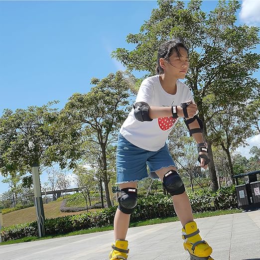 Kids/Youth Knee Pads Elbow Pads Wrist Guards 3 in1Protective Set, for 3-15 Years Child Roller Skates, Cycling, Inline Skating, Skateboard, BMX Bike, Balance Bike, Scooter Riding Sports