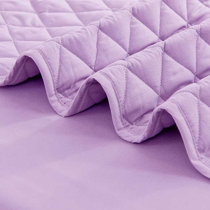 Wowelife Toddler Bedding Set, 4 Piece Toddler Bedding Soft and Breathable Crib Bedding Set, Includes Quilted Comforter, Flat Top Sheet, Fitted Sheet, Envelope Pillow Case for Boys and Girls, Purple