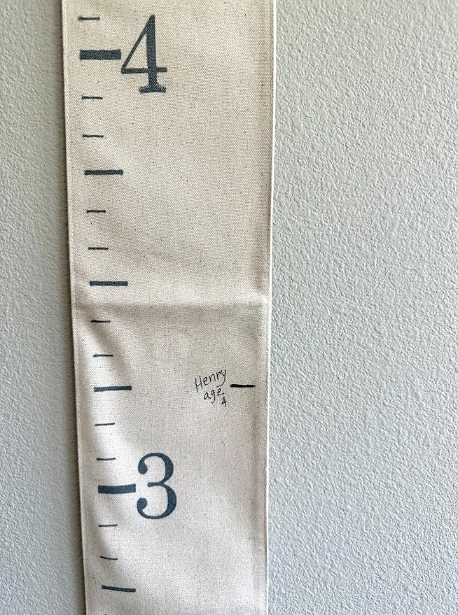 Canvas Growth Chart Ruler Fabric Natural Color Big Brother Big Sister Gift Children Height Chart Measure Childs Growth Kids Room Decor Nursery Wall Ruler and Pen