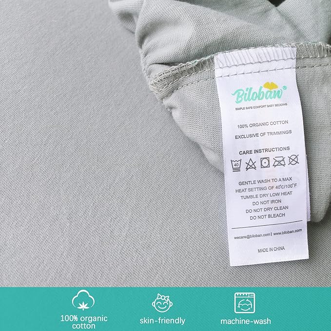 Bassinet Sheets Compatible with 4moms mamaRoo Sleep Bassinet, Delta Children Curve and Graco DreamMore Bedside Bassinet,100% Cotton, 2 Pack, Ultra Soft Sheets for Baby, Gray