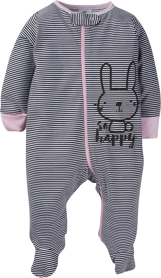 Gerber baby-girls 4 Pack Sleep N' Play Footie