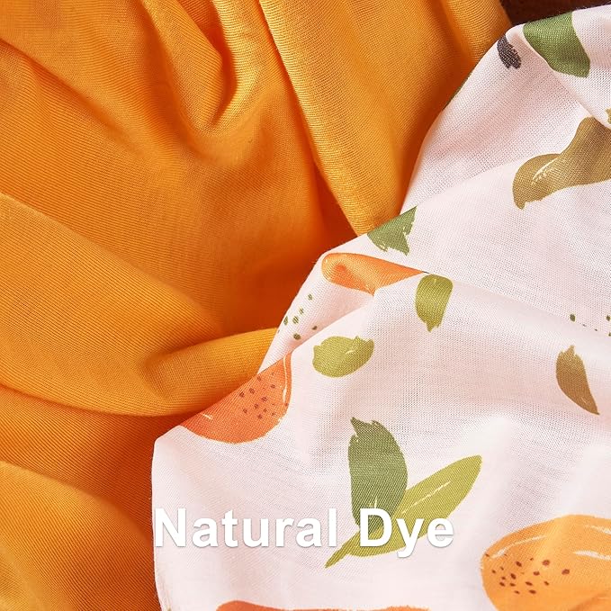 TILLYOU Baby Bassinet Sheets for Girls Boys, Fit for Hourglass Oval Rectangle Bassinet Mattress Sheets, 33”X16”, 2 Pack Orange Flavour & Orange