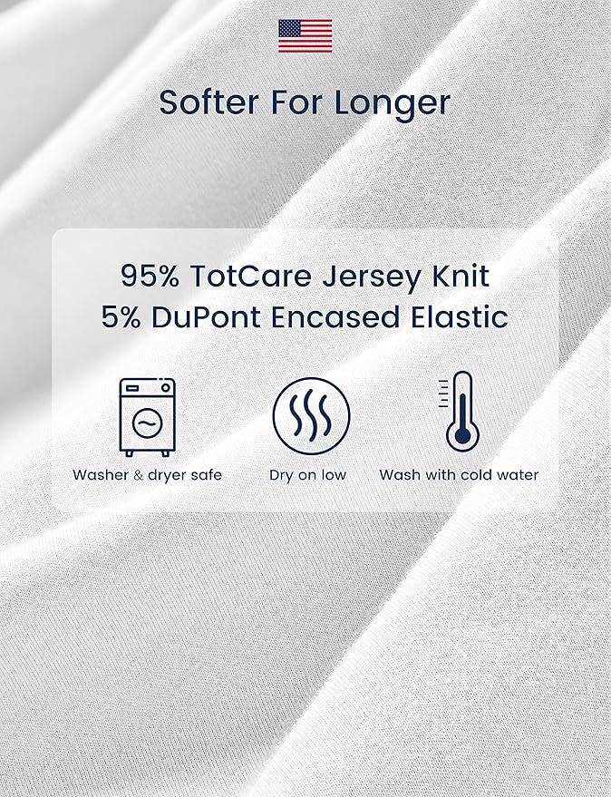 TotAha Premium Stretchy Crib Sheets (2-Pack)-Hypoallergenic, Silky Comfort, Buttery Soft, Calming Effect, All-Season Jersey-Knit Sheets, 28 X 52 X 9'' Extra Deep Pocket (Balloon & Sailboat)