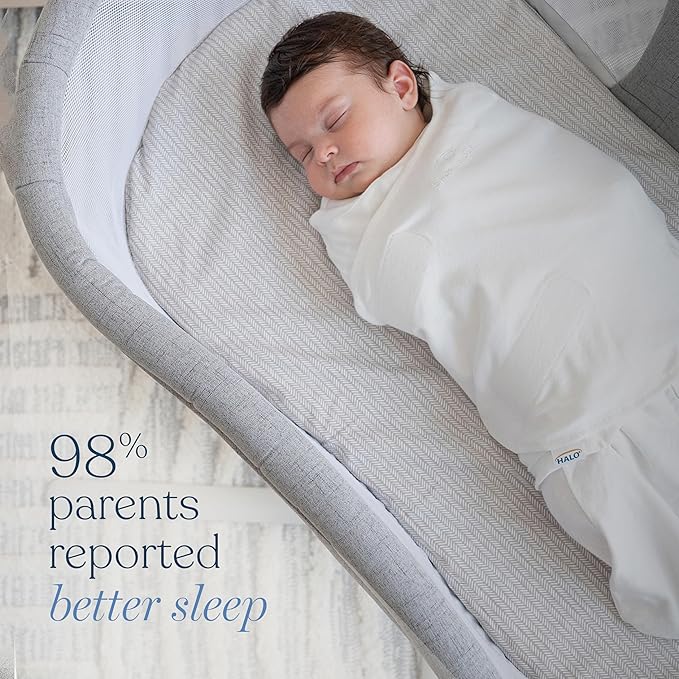 HALO Micro-Fleece Sleepsack Swaddle, 3-Way Adjustable Swaddle Blanket for Newborn and Infants, TOG 3.0 for Cold Climates, Hip Healthy, Penguin Pals, Small, 3-6 Months