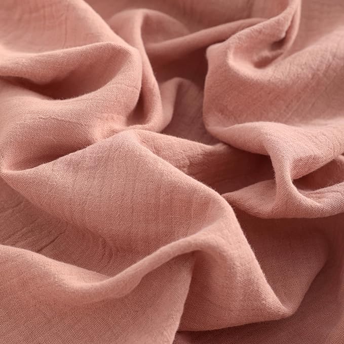 NTBAY 2 Pack Muslin Cotton Crib Sheets, Soft and Breathable Double Layer 28x52 Baby Crib Sheets for Standard Crib and Toddler Mattresses, Boys, Girls, Unisex, Blush Pink, 28x52 Inches