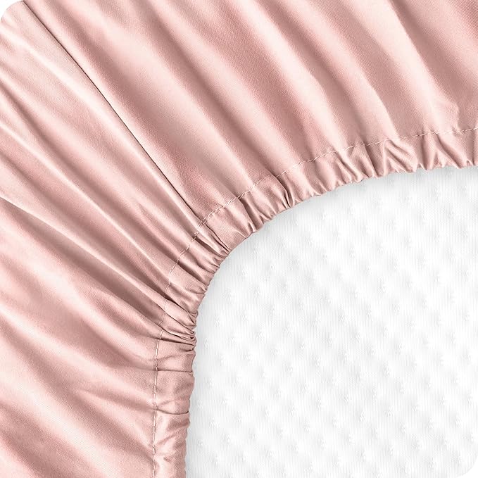 Bare Home 2-Pack Fitted Crib Sheets - Premium 1800 Ultra-Soft Microfiber - Breathable - Baby Sheet - for Boys & Girls - Fits Standard Crib and Toddler Mattresses (Pink Slipper/White)