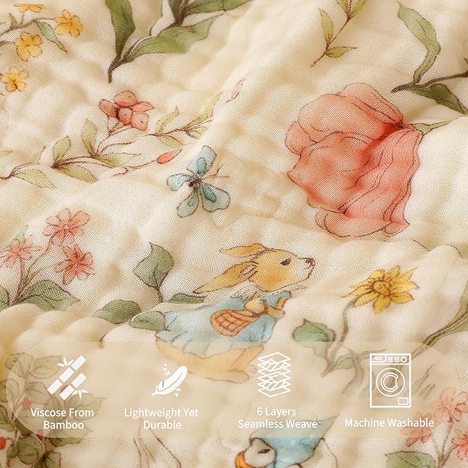 Muslin Baby Blanket 2-Pack – Gentle Touch, Always Within Reach, for Peace of Mind.