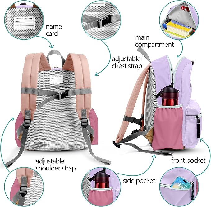 Kids' Backpacks for Girls & Boys - Kindergarten & Elementary School, Small Child Toddler Backpack, 13" H, Ages 3-5