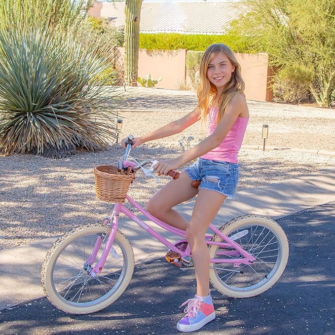JOYSTAR Girls Bike for 2-12 Years Old Toddlers and Kids, 12" 14" 16" 18“ 20" Retro Style Kids Bike with Training Wheels, 18 20 Inch Children Bicycle with Kickstand