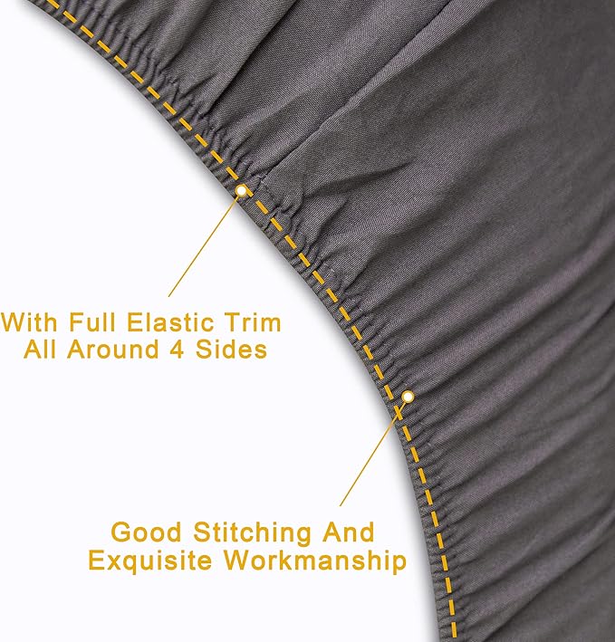 FLXXIE 4 Pieces Toddler Bedding Set, Soft and Breathable Microfiber Crib Sheet Set, Includes Quilted Comforter, Flat Top Sheet, Fitted Sheet, Envelope Pillow Case for Boys and Girls, Dark Grey