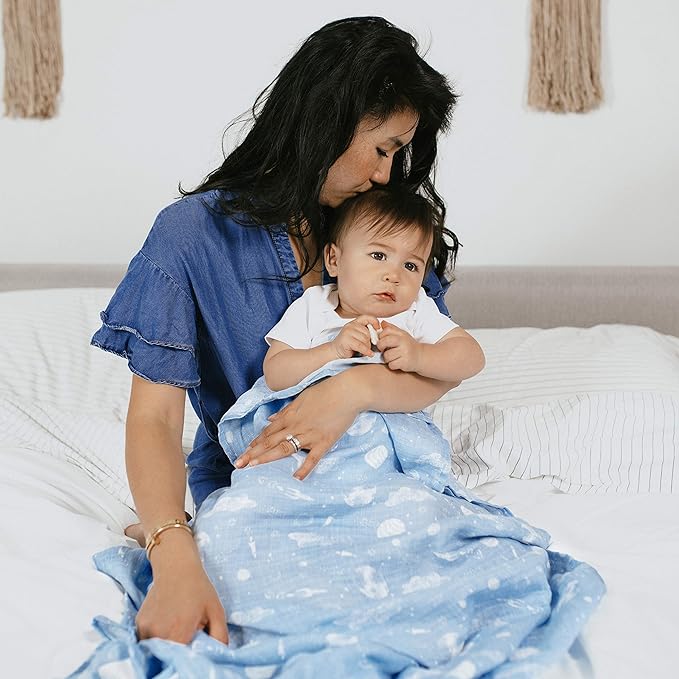 aden + anais Essentials Swaddle Blanket, Boutique Muslin Blankets for Girls & Boys, Baby Receiving Swaddles, Ideal Newborn & Infant Swaddling Set, Perfect Shower Gifts, 4 Pack, Space Explorers