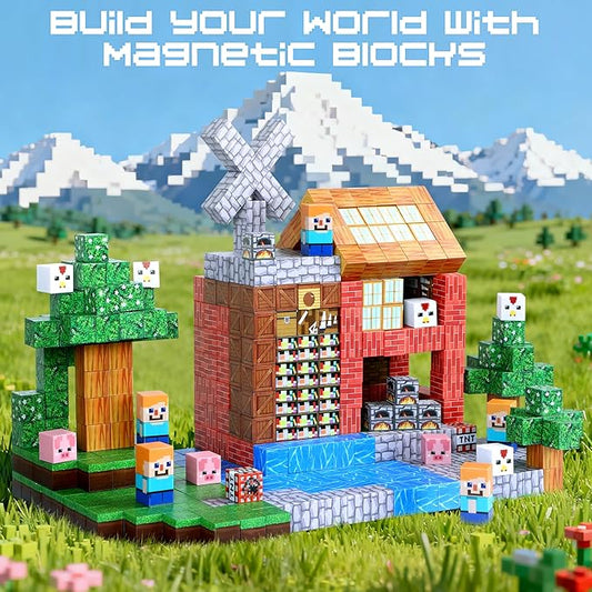 Magnetic Blocks Safe Creative Building Set Magnetic Cubes Compatible with Major Brands, STEM Montessori Toys for Toddlers - Birthday for Kids Ages 3+, 100pcs