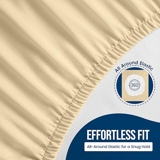 Utopia Bedding Waterproof Mattress Protector Full Size, Premium 200 GSM Terry Mattress Cover, Soft & Breathable Bed Cover, Fitted Sheet Style with Stretchable Deep Pockets 15" (Beige)