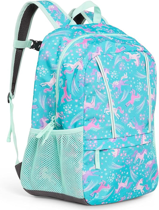 Lands' End Unisex Kids Medium ClassMate Lightweight Durable Elementary School Backpack, Ceramic Blue