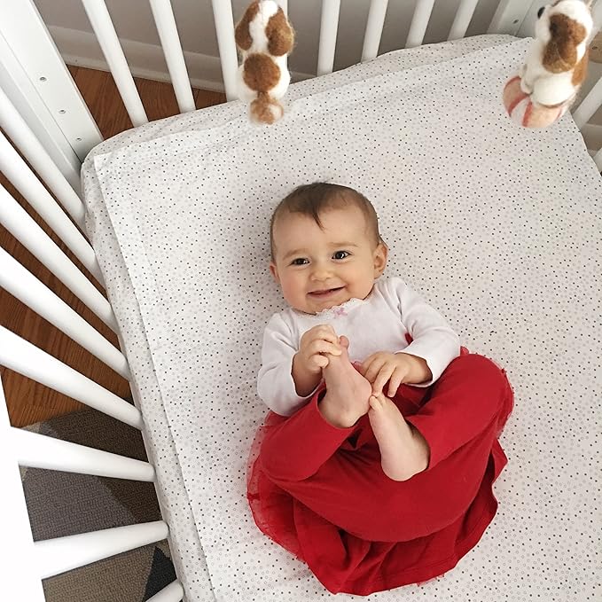 QuickZip Crib Sheet Set - Faster, Safer, Easier Baby Crib Sheets - Includes 1 Wraparound Base & 1 Zip-On Crib Sheet - Moss Green 100% Cotton - Fits All Standard Crib Mattresses