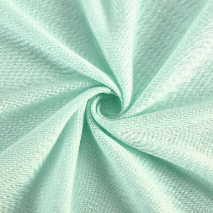 TILLYOU Baby Bassinet Sheets for Girls Boys, Fit for Hourglass Oval Rectangle Bassinet Mattress Sheets, 33”X16”, 2 Pack Green & Pink