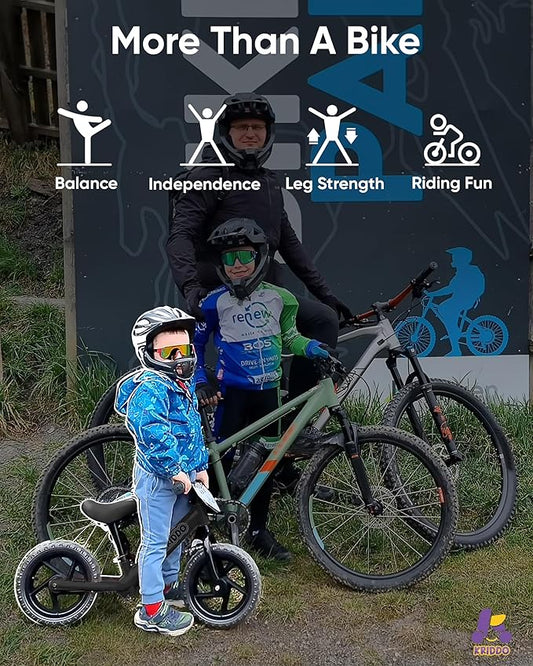 KRIDDO Toddler Balance Bike 2 Year Old, Age 24 Months to 5 Years Old, 12 Inch Push Bicycle with Customize Plate (3 Sets of Stickers Included), Steady Balancing, Gift Bike for 2-3 Boys Girls, Night