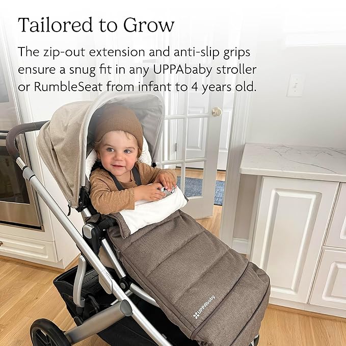 UPPAbaby CozyGanoosh 2-in-1 Seasonal Footmuff - Easily Attaches to UPPAbaby Strollers and RumbleSeat – Versatile, Ultra-Plush Zip-Out Liner for Cold Weather – Jake (Charcoal)