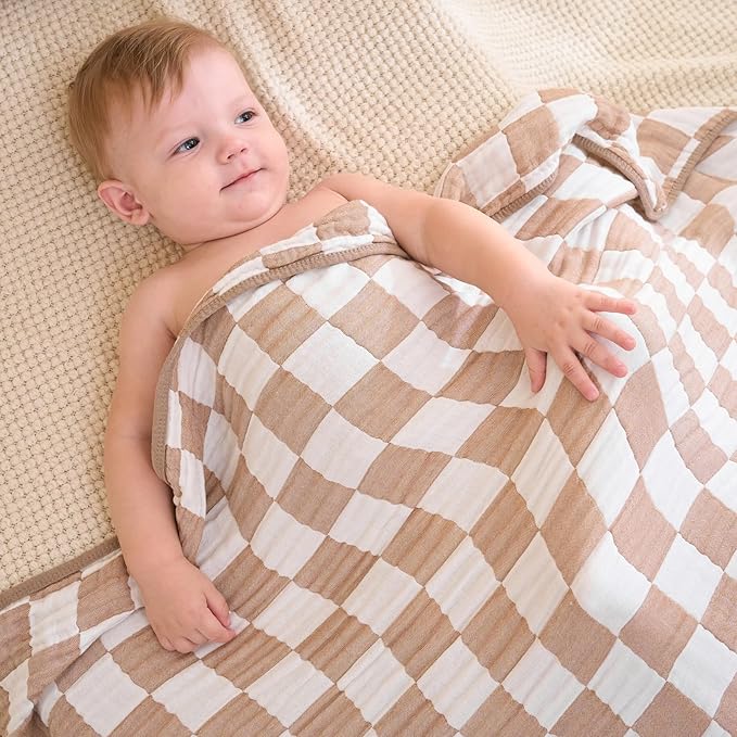 Muslin Baby Blanket 2-Pack – Gentle Touch, Always Within Reach, for Peace of Mind.