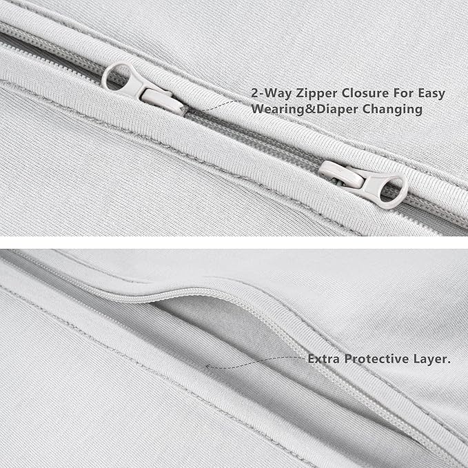 TILLYOU 2 Pack Baby Sleep Sack 18-24 Months 100% Cotton Wearable Blanket 0.5 TOG Sleeveless Summer Sleep Sacks with 2-Way Zipper, Bear Forest & Grey