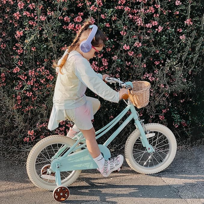 JOYSTAR Girls Bike for 2-12 Years Old Toddlers and Kids, 12" 14" 16" 18“ 20" Retro Style Kids Bike with Training Wheels, 18 20 Inch Children Bicycle with Kickstand