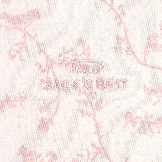 HALO SleepSack, 100% Cotton Wearable Blanket, Swaddle Transition Sleeping Bag, TOG 0.5, Pink Toile, Medium, 6-12 Months