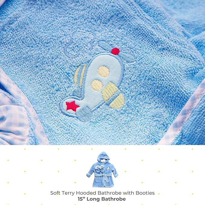 Spasilk baby-boys Bathrobe With Booties