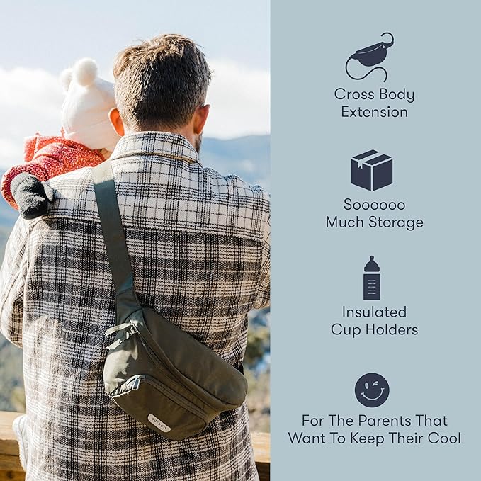 Colugo On-The-Go Stroller Organizer Insert with Zipper, Caddy with Cup Holder, Stroller Accessories for Parents specially designed to fit to your stroller with Non Slip Straps (Wild Child)