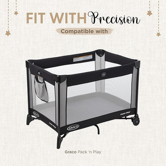Pack and Play Sheets Fitted - Portable Mini Crib Mattress Sheet for Boys & Girls - Soft Jersey Cotton Playard Sheets - Play Yard Mattress Cover - Fits Most Pack n Play - Safe and Snug for Baby 2 Pack