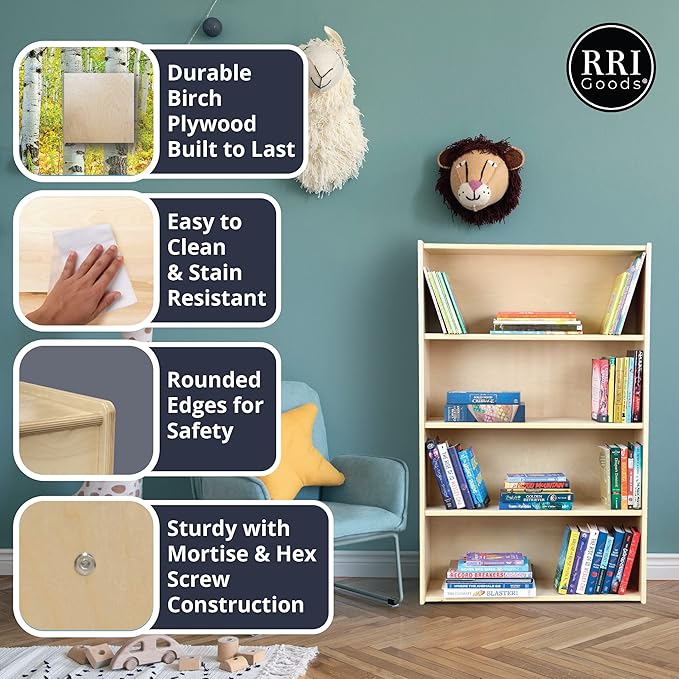 RRI Goods 2 Step Up Stool for Toddlers and Kids with Support Handles and Non Slip, Montessori Wooden Reach Up Safety Steps for Bathroom, Kitchen