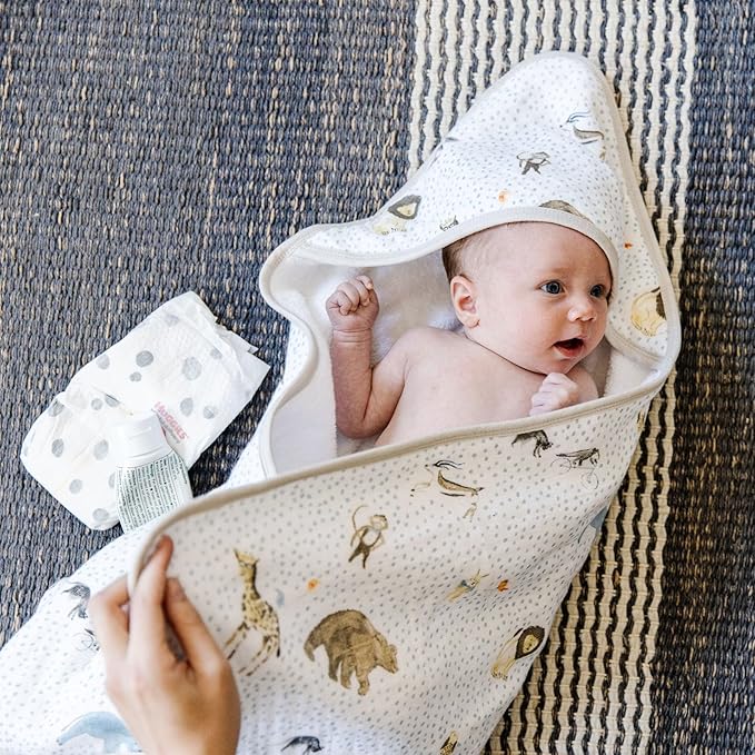 Little Unicorn® Infant Hooded Towel: Party Animals