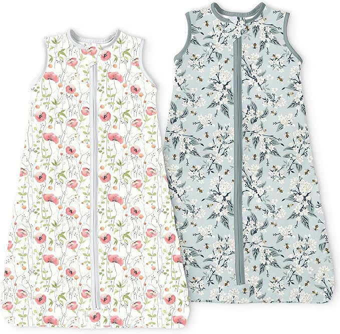Toddler Sleep Sacks 2T-3T-4T, 0.5 TOG Light Summer Wearable Blankets, Extra Long XL Sleeping Bags, 2 Pack