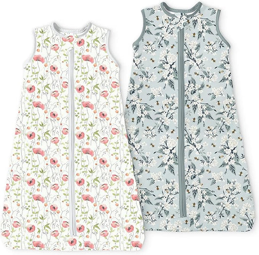 Toddler Sleep Sacks 2T-3T-4T, 0.5 TOG Light Summer Wearable Blankets, Extra Long XL Sleeping Bags, 2 Pack