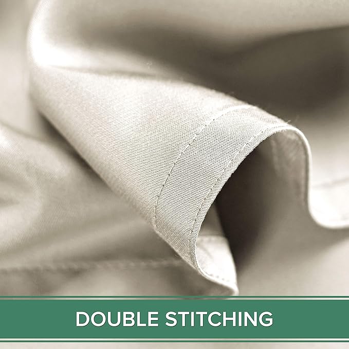 Pure Bamboo Split King Sheets, Genuine 100% Organic Viscose Derived from Bamboo Bed Sheet Set, Soft & Cooling, Double Stitching, 2 Fitted Sheets (Split King, Ivory)