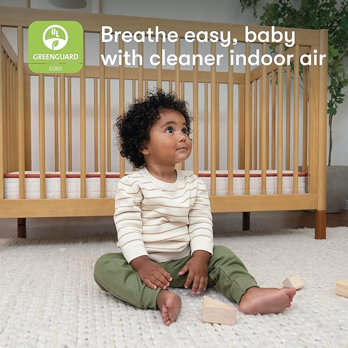 Babyletto Avocado Baby Crib Mattress - GOTS, Made Safe, GREENGUARD Gold Certified - Dual Sided Infant & Toddler Mattress - Flippable & Breathable - ‎52 x 28.25 x 5.5 Inches for Standard Size Crib