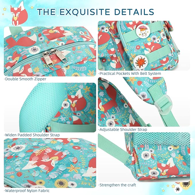 KIDNUO Girls Backpack,15.6 Inch Laptop School Bag Large Primary Elementary Middle College Bookbags Kids Backpacks for Teens Girl Women Students Anti Theft Travel Daypack (Green)