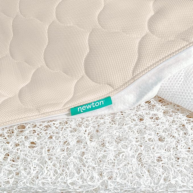 Newton Baby Waterproof Crib Mattress and Toddler Bed - Ultra-Breathable to Minimize Suffocation Risk, Washable Core & Cover, 2-Stage, Plush 5.5" Thick - Sandstone