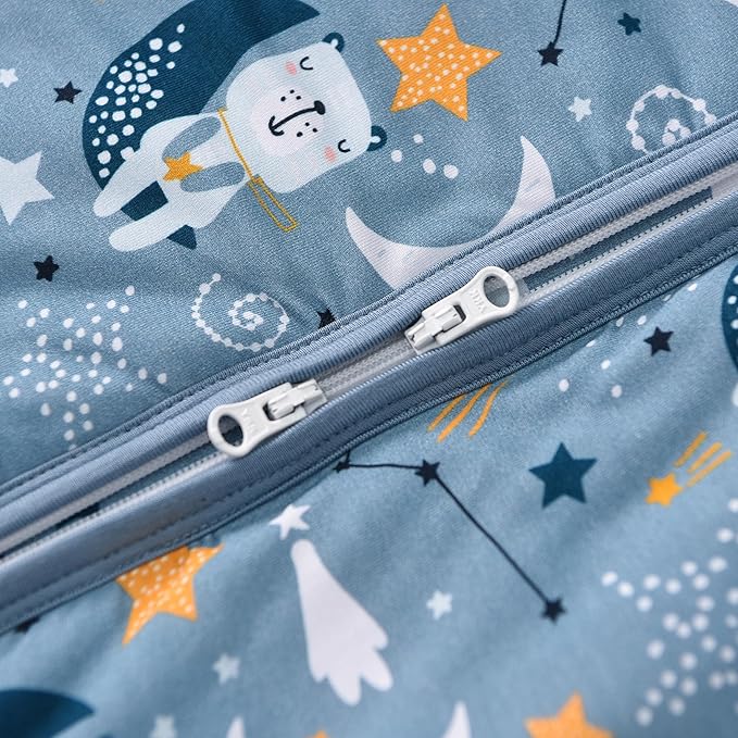 Baby Sleep Sack 2-4 T 95% Rayon from Bamboo 5% Spandex Boys & Girls Wearable Blanket 1.0 TOG Toddler Sleeping Sack 2- Way Zipper X-Large Blue Bears