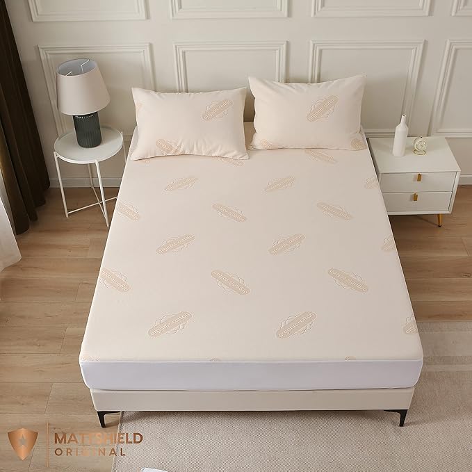 Deluxe Waterproof Organic Mattress Protector Twin XL - Certified Organic Cotton, Breathable Mattress Pad Cover - New 280 GSM Comfort - Jersey Cotton Skirt - Fitted Comfort