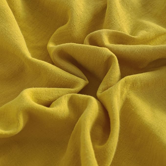 NTBAY 2 Pack Muslin Cotton Crib Sheets, Soft and Breathable Double Layer 28x52 Baby Crib Sheets for Standard Crib and Toddler Mattresses, Boys, Girls, Unisex, Ginger Yellow, 28x52 Inches