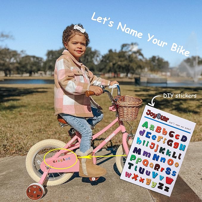 JOYSTAR Girls Bike for 2-12 Years Old Toddlers and Kids, 12" 14" 16" 18“ 20" Retro Style Kids Bike with Training Wheels, 18 20 Inch Children Bicycle with Kickstand