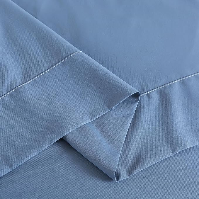 Caressma Toddler Bedding Set for Kids - Lovely Spaceship Print 4 Pieces Blue Comforter Sets, Bed in a Bag Include Comforter, Fitted Sheet, Flat Sheet & Pillowcase