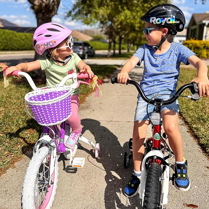 RoyalBaby Kids Helmet 0.47 lb Ultra-Lightweight & Adjustable for Ages 5-13 Years, Ideal for Cycling, Scooter, Balance Bike & More Sports, 4 Vibrant Colors Available