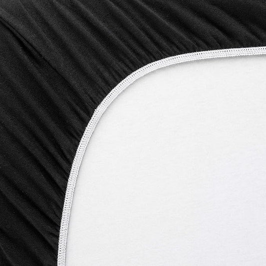 SheetWorld Fitted Baby Bassinet Sheet fits Graco Travel Lite Crib 20 x 30, 100% Cotton Jersey, Hypoallergenic, Butter Soft, Solid Black, Made in USA