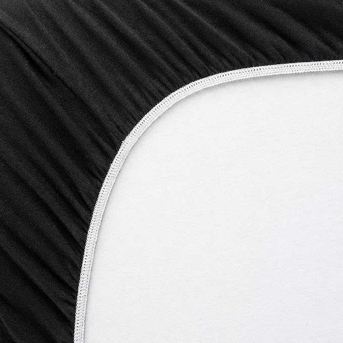 SheetWorld Fitted Baby Bassinet Sheet fits AMKE Baby Bassinet 20 x 31, 100% Cotton Jersey, Hypoallergenic, Butter Soft, Solid Black, Made in USA