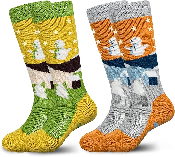 Hylaea Merino Wool Ski Socks Kids, Knee-high Warm Thermal Snowboard Skating Socks for Boys Girls Toddler