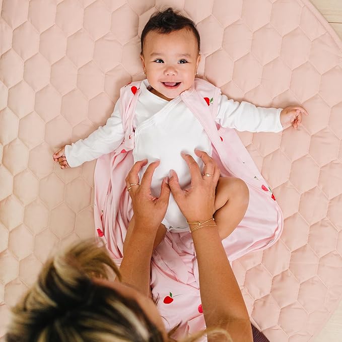 Ecolino Organic Cotton Baby Sleep Sack - 2-Way Zipper Baby Wearable Blanket - Newborn Sleeping Bag Sack - 0-6 Months - Cherry